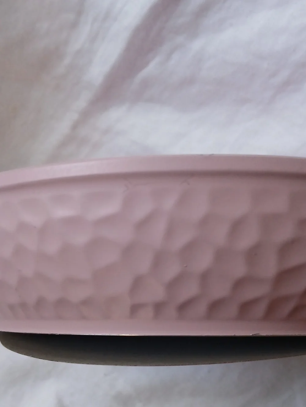 Pink Hammered Non Stick Fry Pan with Wood Handle 8